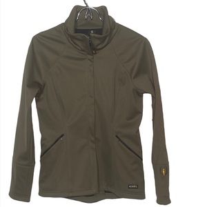 Kerrits Softshell EQ Jacket Full-Zip Riding Jacket Taupe/Green Small